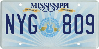 MS license plate NYG809