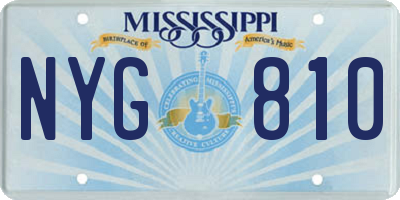 MS license plate NYG810
