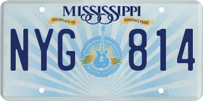 MS license plate NYG814