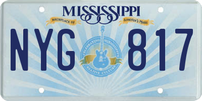 MS license plate NYG817