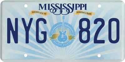 MS license plate NYG820