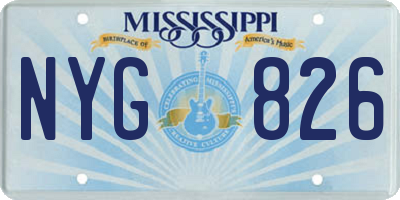 MS license plate NYG826