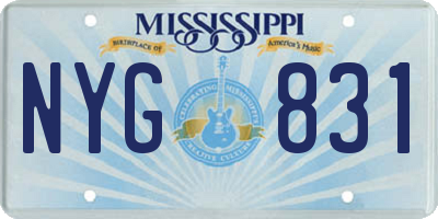 MS license plate NYG831
