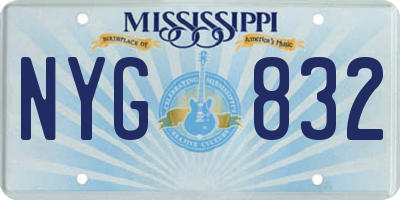MS license plate NYG832