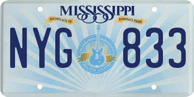 MS license plate NYG833