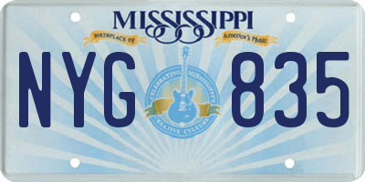 MS license plate NYG835