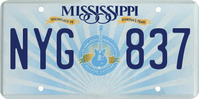 MS license plate NYG837