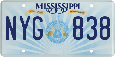 MS license plate NYG838
