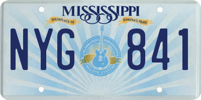 MS license plate NYG841