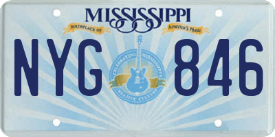 MS license plate NYG846