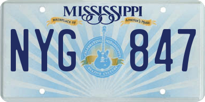 MS license plate NYG847