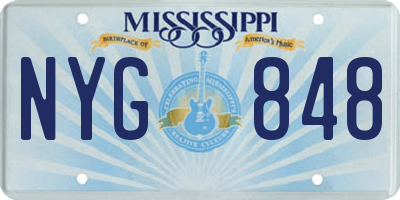 MS license plate NYG848