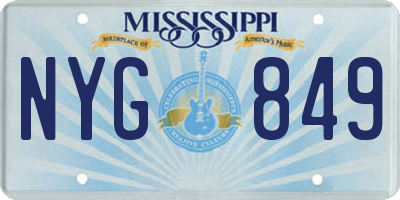 MS license plate NYG849
