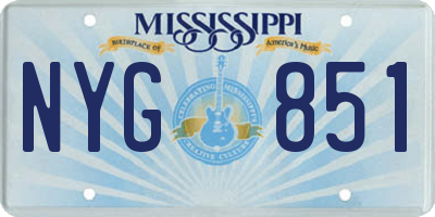 MS license plate NYG851