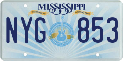 MS license plate NYG853