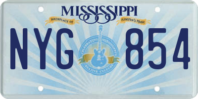 MS license plate NYG854