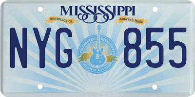 MS license plate NYG855