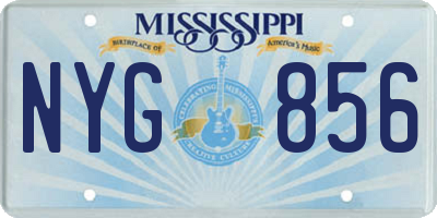 MS license plate NYG856