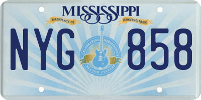 MS license plate NYG858