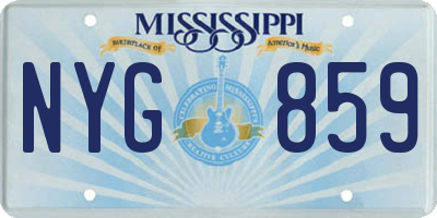 MS license plate NYG859