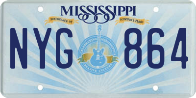 MS license plate NYG864