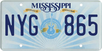 MS license plate NYG865