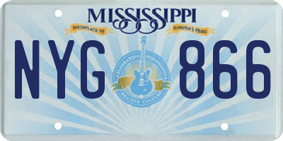 MS license plate NYG866
