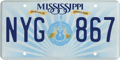 MS license plate NYG867