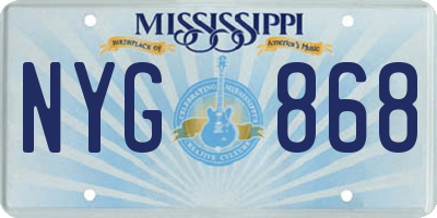 MS license plate NYG868