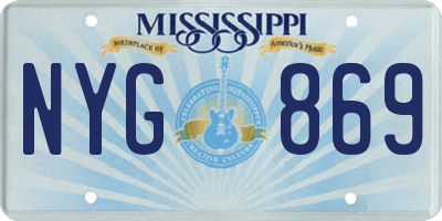 MS license plate NYG869