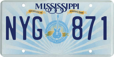 MS license plate NYG871