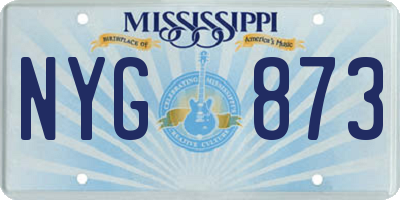 MS license plate NYG873