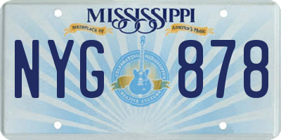 MS license plate NYG878