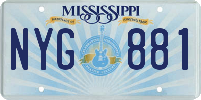 MS license plate NYG881