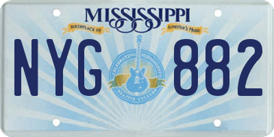 MS license plate NYG882