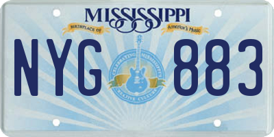 MS license plate NYG883