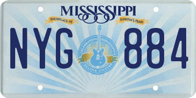 MS license plate NYG884