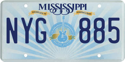 MS license plate NYG885