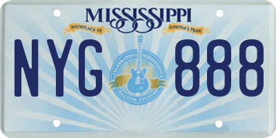 MS license plate NYG888
