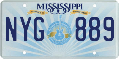 MS license plate NYG889
