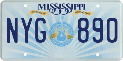 MS license plate NYG890