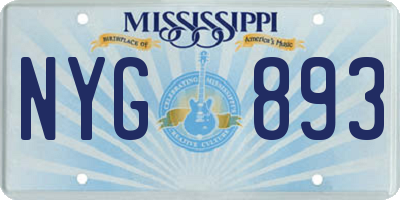 MS license plate NYG893