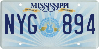 MS license plate NYG894
