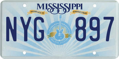 MS license plate NYG897