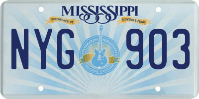MS license plate NYG903