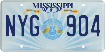 MS license plate NYG904