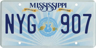 MS license plate NYG907