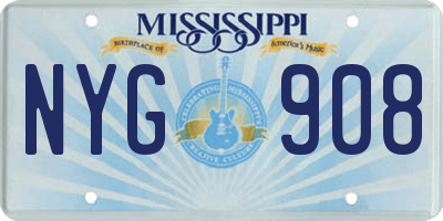 MS license plate NYG908