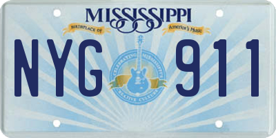 MS license plate NYG911