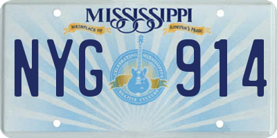 MS license plate NYG914